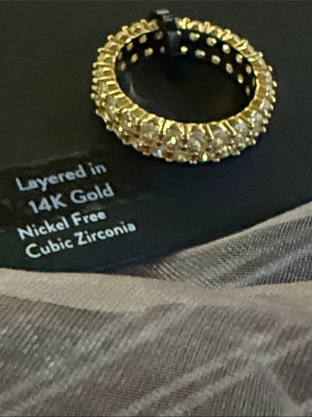 Nordstrom Gold Wide Cubic
Zirconia Eternity
Ring size 7 14K gold plated